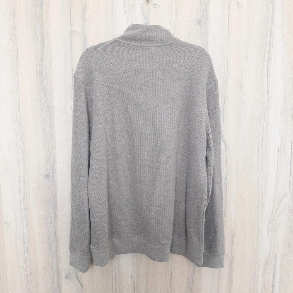 Banana Republic Mens Quarter Zip Pullover Size L Tan Quiet Luxury Preppy Minimal